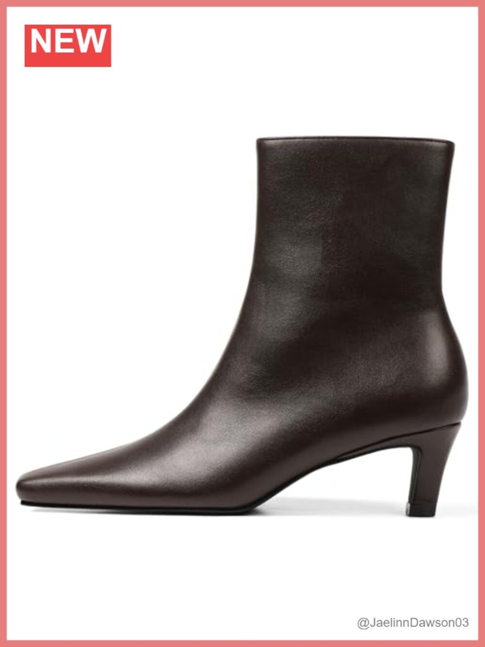 Kitten Heel Ankle Boots Square Toe Faux Leather Women's Booties